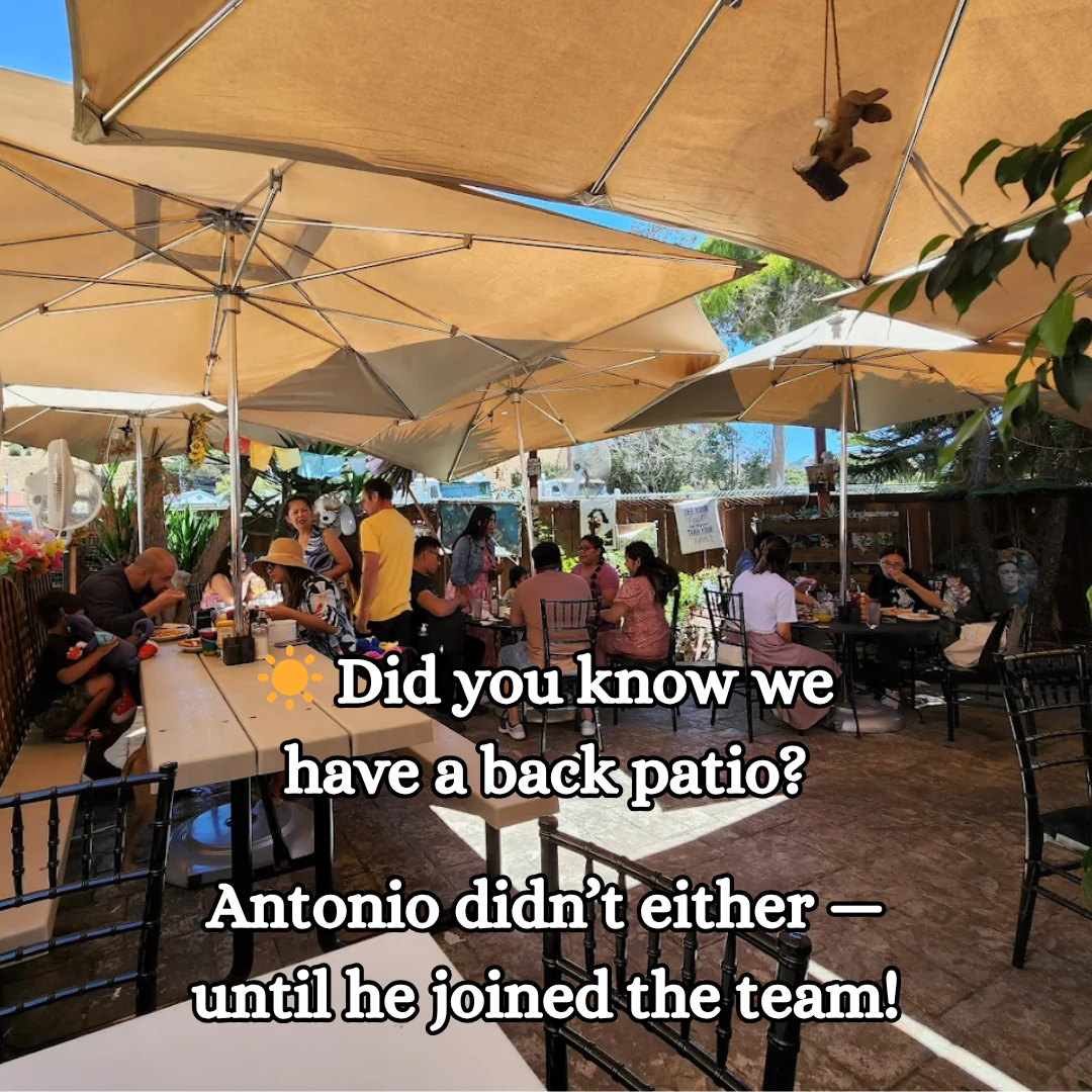 Did you know we have a back patio? Antonio didn't either – until he joined the team!